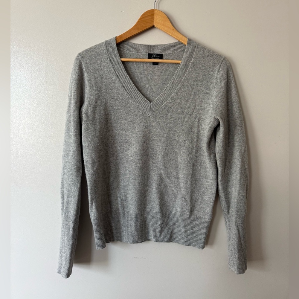 J. Crew Light Gray Cashmere Knit